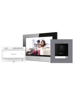 Hikvision - 305303917 - Kit interphonie 2 fils, 2MP, platine de rue, distributeur, moniteur tactile wifi