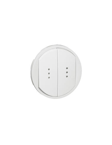Legrand - 068004 - Enjoliveur large Céliane pour double interrupteur , va-et-vient ou poussoir avec voyant - Blanc