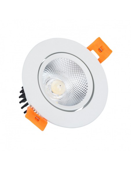 Spot Downlight LED COB Dimmable Orientable Rond Blanc 7W Coupe Ø70mm