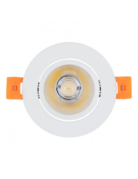 Spot Downlight LED COB Dimmable Orientable Rond Blanc 7W Coupe Ø70mm