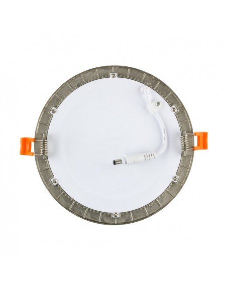 Dalle LED Ronde Extra-Plate 6W Argentée Coupe Ø 110 mm