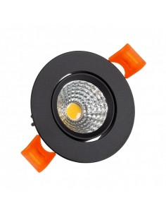 Spot Downlight LED Orientable COB Rond (UGR19) 15W Noir Coupe Ø90mm CRI92 Expert Color
