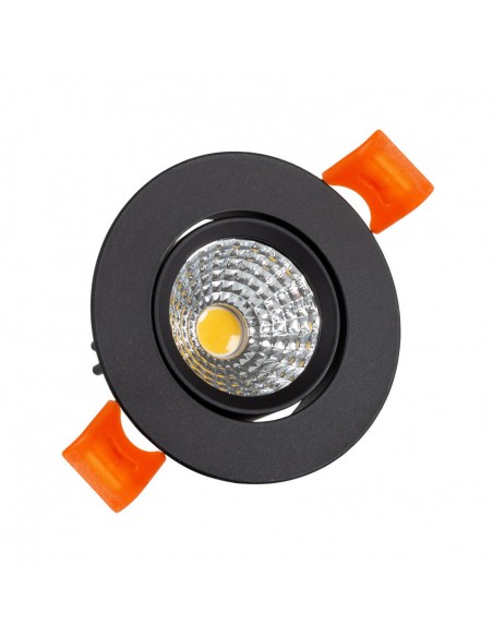 Spot Downlight LED Orientable COB Rond (UGR19) 15W Noir Coupe Ø90mm CRI92 Expert Color
