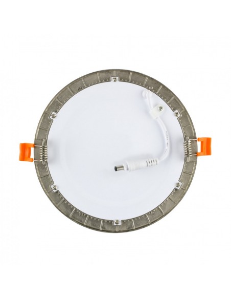 Dalle LED Ronde Extra-Plate 18W Argentée Coupe Ø 205 mm