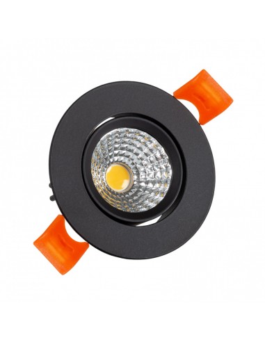Spot Downlight LED COB Rond Orientable (UGR19) 3W Noir Coupe Ø 55mm CRI92 Expert Color