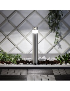 Balise LED Solaire Inti Inox avec Détecteur de Présence PIR 30cm