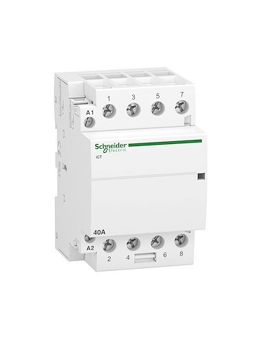 Schneider - A9C20844 - Acti9 iCT - Contacteur auxiliarisable - 4P - 40A - 4NO - 230/240Vca - 50Hz