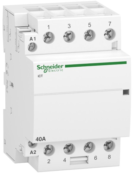 Schneider - A9C20844 - Acti9 iCT - Contacteur auxiliarisable - 4P - 40A - 4NO - 230/240Vca - 50Hz