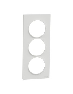 Schneider - s520716 - Odace styl, plaque blanc 3 postes verticaux entraxe 57mm