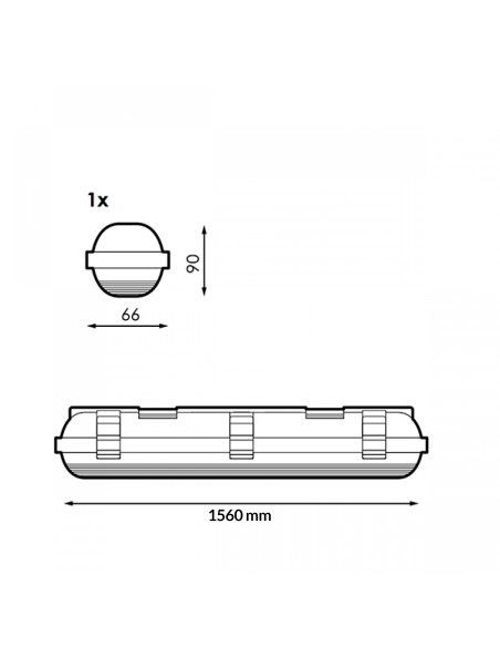 BRICOELECT -  BRLM1027 - Réglette étanche Led Pour Tube Led Platno 1500 Mm