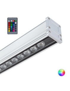 BRICOELECT -  BR65259 - Eclairage mural de façade de bâtiment Linéaire LED Wallwasher RGB 36W IP65 1000mm