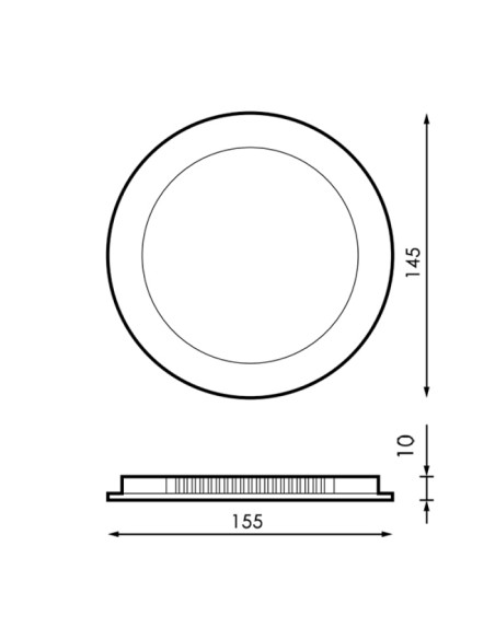 BRICOELECT - BRLM5206 - Dalle Led Circulaire Série Slim 9W - 3000K