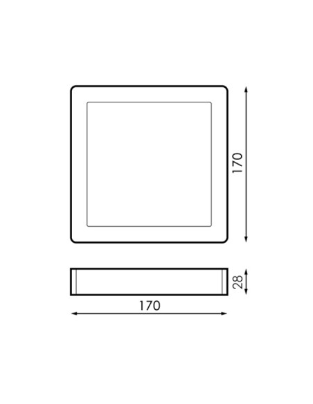 BRICOELECT - BRLM5252 - Plafonnier Led Carré Série Slim 12W