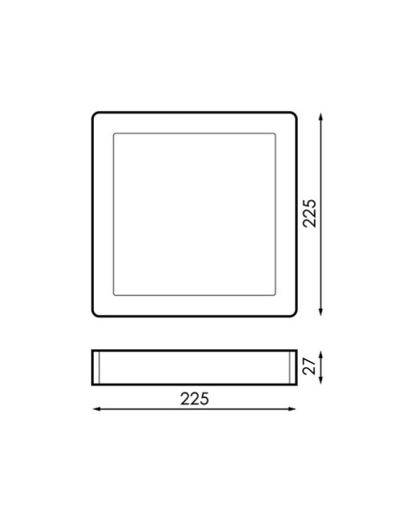 BRICOELECT - BRLM5254 - Plafonnier Led Carré Série Slim 20W