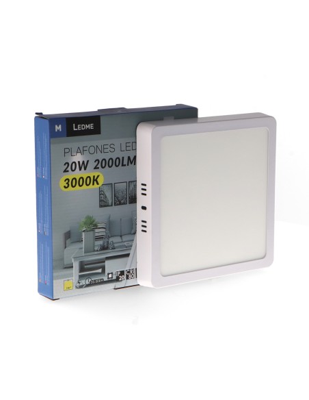 Plafonnier LED Carré Slim 20W 4500K - Ledme BRLM5254