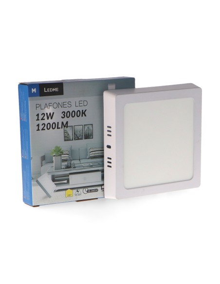 Plafonnier LED Carré Slim 12W 4500K - Ledme BRLM5251
