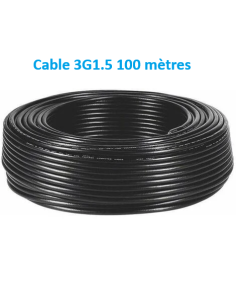 Câble U-1000 R2V 3G1,5 mm² – Couronne de 100 mètres