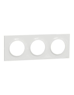 S520706 Plaque Odace Styl blanche 3 postes Schneider