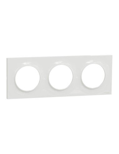 S520706 Plaque Odace Styl blanche 3 postes Schneider