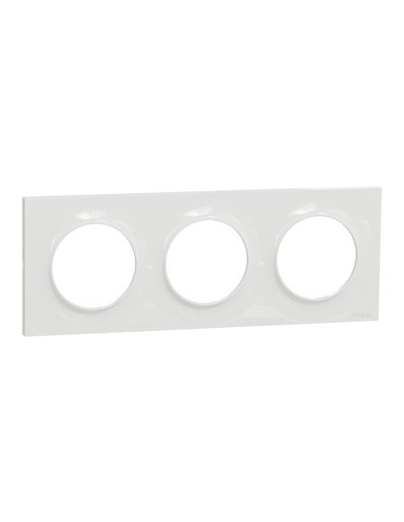S520706 Plaque Odace Styl blanche 3 postes Schneider