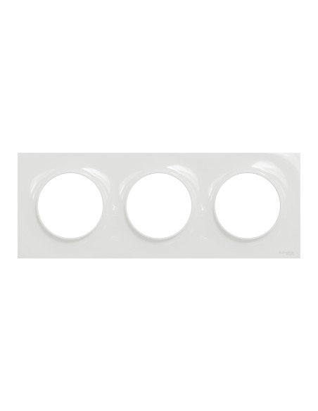 S520706 Plaque Odace Styl blanche 3 postes Schneider