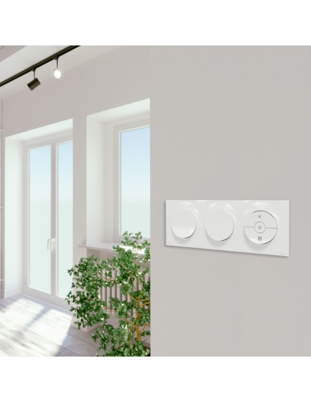 S520706 Plaque Odace Styl blanche 3 postes Schneider