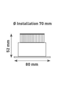 LITED - LT-DW-10NWW - Downlight COBI 80 Noir RAL 9017 3000K 10W 2