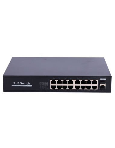 SW1816POE-GF-250-E - Switch PoE 16 ports RJ45 + 2 SFP Uplink