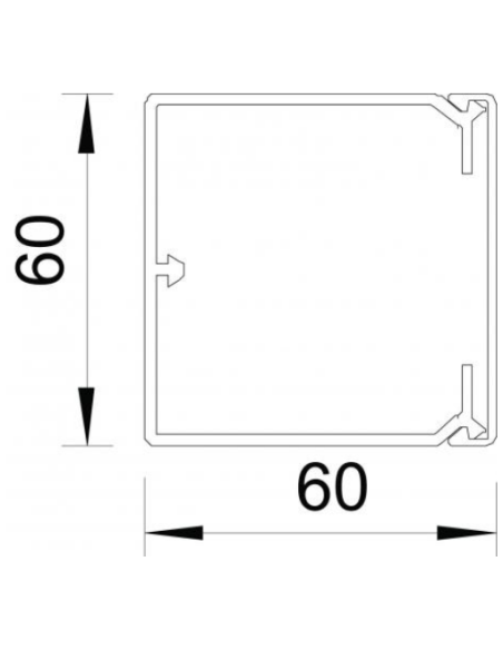 OBO - 6191193 - Goulotte de distribution avec fond perforé 60x60x2000 RAL 9010