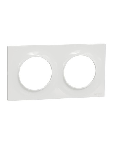 S520704 Plaque Odace Styl blanche 2 postes Schneider
