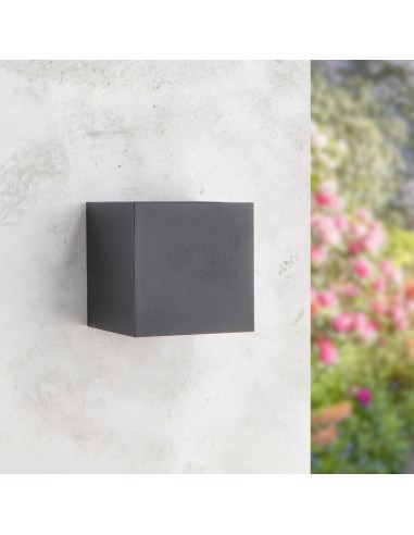Applique murale LED Cube noire 12W IP54 - Ledme LM6184