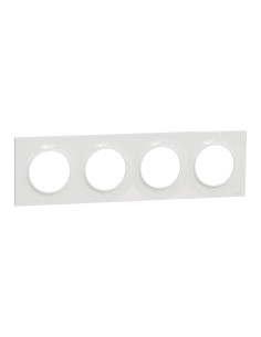 S520708 Plaque Odace Styl blanche 4 postes Schneider