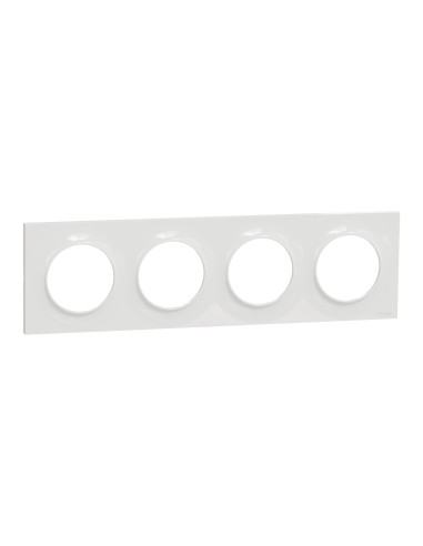S520708 Plaque Odace Styl blanche 4 postes Schneider