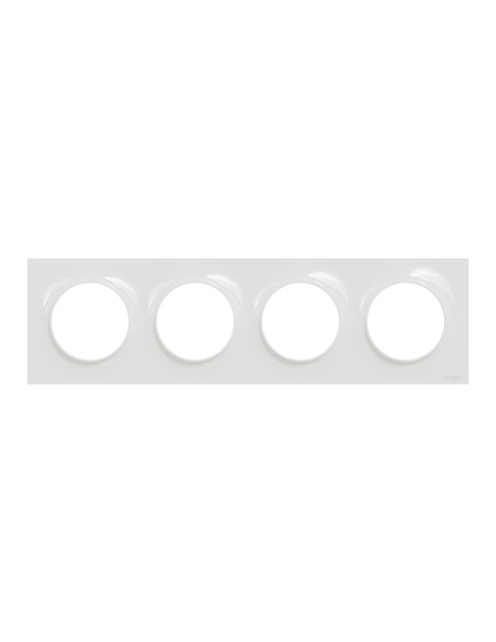 S520708 Plaque Odace Styl blanche 4 postes Schneider