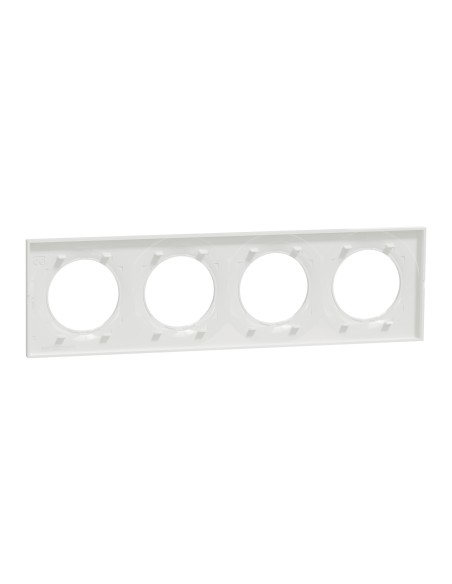 S520708 Plaque Odace Styl blanche 4 postes Schneider