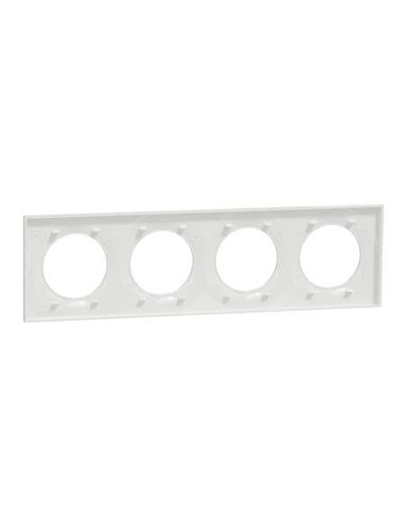 Odace styl, plaque blanc 4 postes horizontaux ou verticaux entraxe 71mm