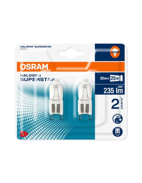 OSRAM - 4052899195356 - HALO SPTAR capsule 20W=25 230V G9 Lot de 2 - Blister