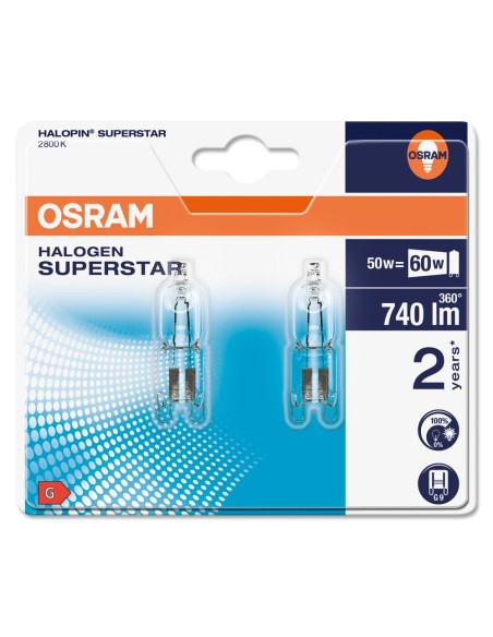 OSRAM - 4052899195394 - HALO SPTAR capsule 48W=60 230V G9 Lot de 2 - Blister