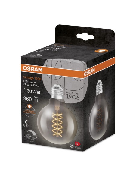 OSRAM - 4058075761216 - LED CLASSIC OSRAM 1906 DIM CLG30 D95 Verre Fumé Filament E27 7,8W 818 360lm