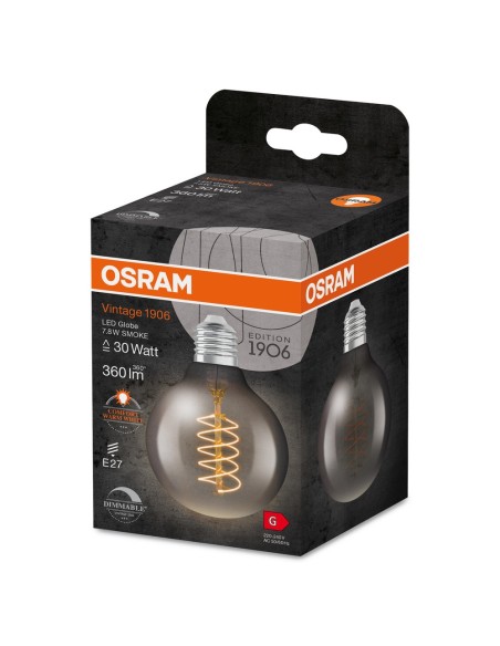 OSRAM - 4099854090745 - LED CLASSIC OSRAM 1906 DIM CLG30 D80 Verre Fumé Filament E27 7,8W 818 360lm