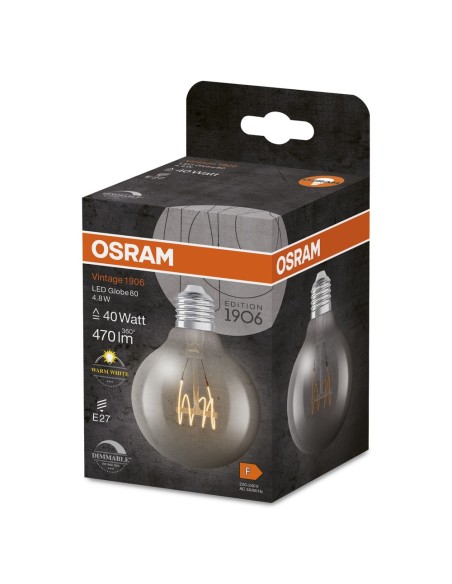 OSRAM - 4099854075704 - LED OSRAM 1906 DIM CLG40 D80 Verre clair Filament spiral E27 4,8W 2700K