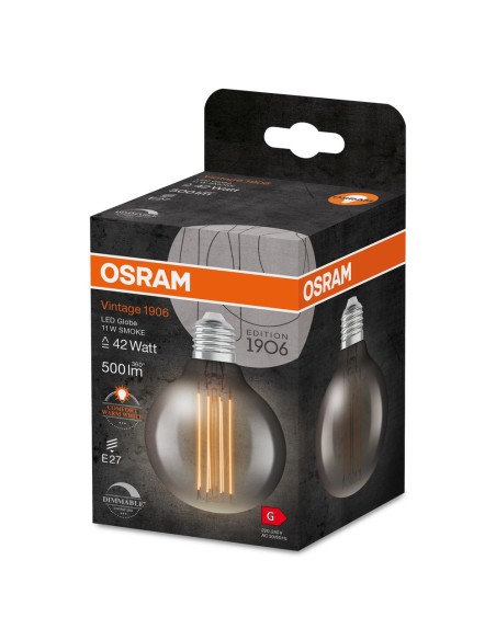 OSRAM - 4099854090783 - LED CLASSIC OSRAM 1906 DIM CLG42 D80 Verre Fumé Filament E27 11W 818 500lm