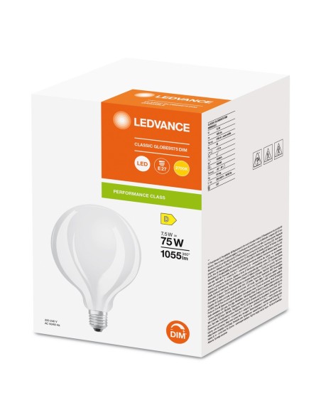 LEDVANCE - 4099854060717 - LED CLASSIC LEDVANCE PFM DIM CLG75 D95 Dépolie E27 7,5W 827 1055lm