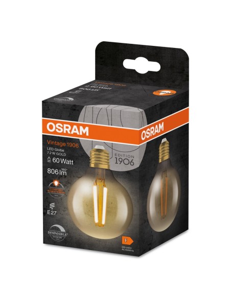 OSRAM - 4099854137860 - LED OSRAM 1906 DIM CLG60 D80 Verre doré - Filament E27 7,2W 2400K