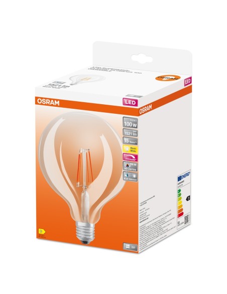 OSRAM - 4058075602915 - LED SUPERSTAR+ Globe 125mm clair fil variable 11W=100 E27 chaud