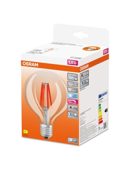 OSRAM - 4058075602977 - LED SUPERSTAR+ Globe 95mm clair fil variable 11W=100 E27 froid