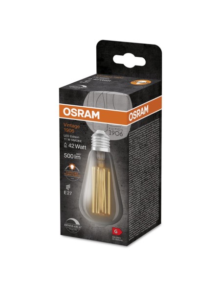 OSRAM - 4099854091001 - LED CLASSIC OSRAM 1906 DIM EDI42 Verre Fumé Filament E27 11W 818 500lm