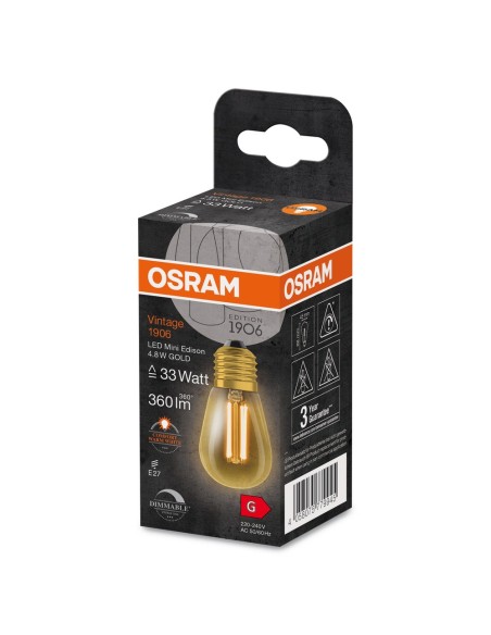 OSRAM - 4058075779945 - OSRAM LED Vintage 1906 DIM Edison35 822 E27 300° 6,5W 360lm