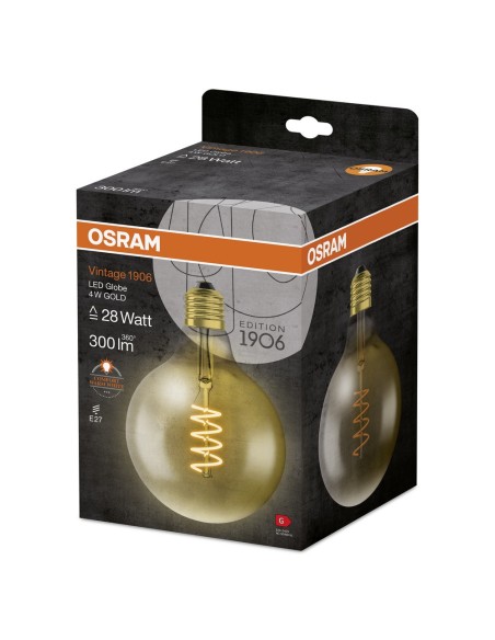 OSRAM - 4058075092136 - LED CLASSIC OSRAM 1906 CLGB28 D125 FIL SPIRALGOLD E27 4W 2000K 300lm