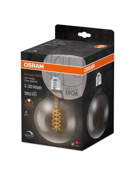 OSRAM - 4058075761254 - LED CLASSIC OSRAM 1906 DIM CLG30 D125 Verre Fumé Filament E27 7,8W 818 360lm